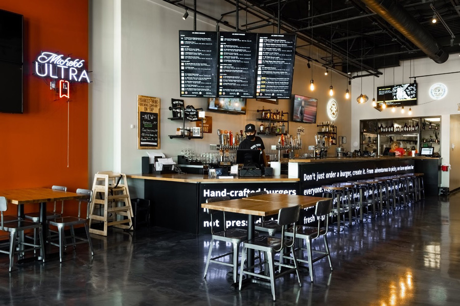 Interior, bar corner seating area